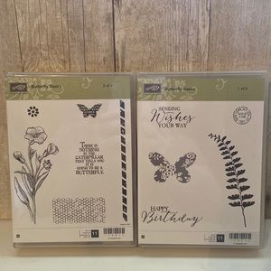 Butterfly Basics StampinUp wood Mount stamp set 2 boxes set